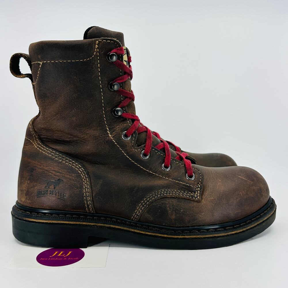 Irish Setter Men's 8" Farmington Brown Leather Soft Toe Work Boots 83861 Size 8D